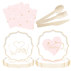 Juego de Platos y Servilletas de Papel para Despedida de Soltera DAMAI para 8 Personas, Vajilla Desechable, Platos, Vasos y Cubiertos para Baby Shower, Fiesta de Té - Product Image 2