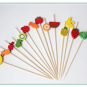 Brochetas de Bambú Creativas <span class=keywords><strong>para</strong></span> Frutas - Fresas Rojas 100 Unidades/Paquete, Brochetas <span class=keywords><strong>para</strong></span> Asar, Palillos <span class=keywords><strong>para</strong></span> Cócteles - Product Image 1