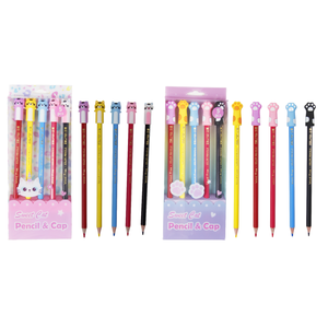 Juego de 5 Lápices con Diseño de Patas de Gato, Cohete y Panda, Lápices de Colores de Madera <span class=keywords><strong>para</strong></span> Dibujar en la Escuela y Papelería <span class=keywords><strong>para</strong></span> Regalo - Product Image 1