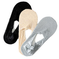 Chaussettes basses d'été florales pour femmes, chaussettes invisibles en dentelle de soie antidérapantes, chaussettes en tricot florales antidérapantes en soie rose printemps été