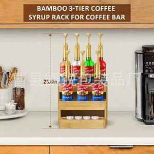 Wooden <b>Spice</b> <b>Rack</b> 3 Tier <b>Rotating</b> Kitchen Storage Organizer Multi Function - Product Image 4