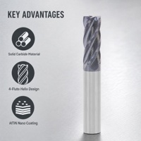 OEM Fraise à rainurer CNC en carbure de tungstène à 4 cannelures haute efficacité, jeu de fraises