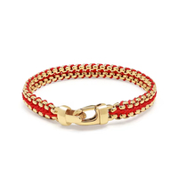 Bracelet tressé unisexe en acier inoxydable 316L plaqué or, fait main, étanche, style classique et tendance, idéal comme cadeau