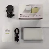 Mini lampe de poche LED rechargeable M12 à intensité variable pour vidéoconférence, TikTok, selfie, ordinateur portable et webcam