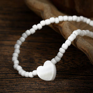 Nouveaux bijoux transfrontaliers européens américains mode amour perles de riz blanc collier de perles réglable Joker anniversaire des femmes - Product Image 4