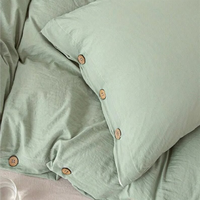 Parure de lit personnalisée 100% coton lavé Oeko-tex très vendue parure de lit personnalisée drap de lit de luxe en coton housse de couette verte