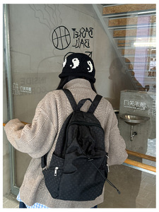 Zaino chic a pois in stile coreano per donna, borsa da scuola casual e versatile, zaino da viaggio leggero per studenti delle scuole medie - Product Image 6