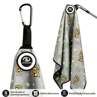 Serviette de golf personnalisée avec logo magnétique en microfibre pour caddie