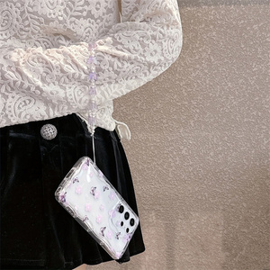 Étui de téléphone portable mignon et transparent avec motif de fleurs, papillon rose et nœud papillon pour <span class=keywords><strong>Samsung</strong></span> Galaxy A14 A15 A16 A17 A53 A54 A55 A56 A57 A35 A36 A37 5G - Product Image 4