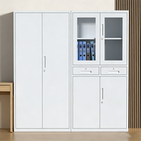 Meuble de rangement de bureau à domicile moderne, grand, réglable en hauteur, verrouillable, à 2 portes, en acier, d'occasion, armoire de classement métallique