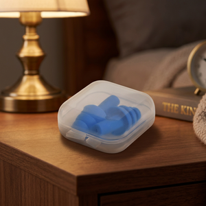 Bouchons d'oreilles en silicone bleu de qualité supérieure, confortables, NRR 25dB SNR 30dB, pour le sommeil et la protection auditive - Product Image 2