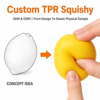 Jouet anti-stress personnalisé en forme de citron, balle à presser en TPR, OEM ODM, jouet sensoriel pour soulager le stress