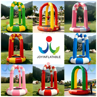 Trampoline gonflable commercial en PVC blanc avec corde à sauter pour enfants, idéal pour les jeux de saut à l'élastique