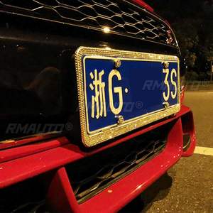 Cadre de plaque d'immatriculation de voiture en acrylique avec diamants pour l'UE, support de plaque d'immatriculation, accessoires extérieurs de voiture - Product Image 4