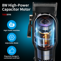 Tondeuse PRITECH Tendances pour Homme, Tondeuse à Cheveux Rechargeable Originale et Professionnelle, Clipper à Tête Métallique Personnalisé