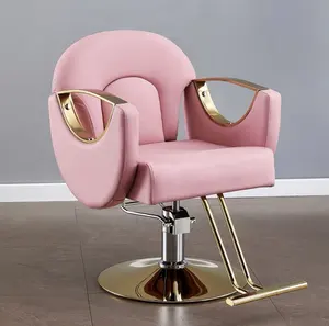 beauty styling pink salon chair equipment Hair furniture Modern barber chair set