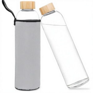 Bouteille en verre borosilicate anti-fuite, gourde de sport et de voyage sans BPA, avec logo personnalisé, couvercle à vis, compatible lave-vaisselle, à paroi simple, pour femmes - Product Image 1