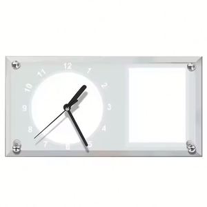 BL-11 Hot Selling Factory Directly 300*160*5mm Blank Sublimation Customized Rectangular Glass <b>Clock</b> - Product Image 1