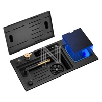 Grifo de Cocina Inteligente 6532 para Fregadero Cuadrado de un Solo Tazón, Acero Inoxidable 304, Revestimiento Nano Negro, Diseño Moderno, Hecho a Mano, Mini