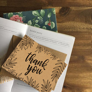 การ์ดขอบคุณทำมือสไตล์เรียบง่ายจากกระดาษคราฟท์รีไซเคิลรักษ์โลก ขายส่งยอดนิยม พร้อมซองจดหมาย - Product Image 4