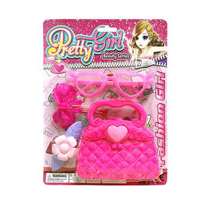 Dolltoy ชุดความงามกระเป๋าเครื่องสำอางอุปกรณ์เสริมผมแว่นตาวงแหวนผมของเล่นแกล้งสาวขนาดเล็ก - Product Image 2