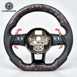 Volante para VW Golf MK8 GTI R-Line con Función de Calefacción Personalizada en Cuero/Fibra de Carbono y Ensamblaje MK6 MK7 MK8 - Product Image 6