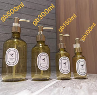 Flacon pompe doré de luxe vide pour gel douche 10oz 16oz Contenant en plastique vide pour shampoing et gel douche Emballage cosmétique