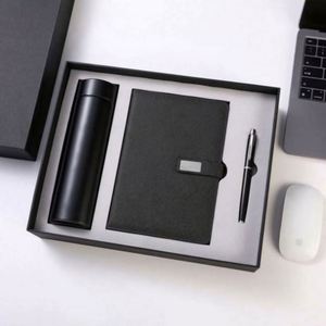 Customizable Luxury 304 Stainless Steel Thermos <b>Cup</b> A5 PU Notebook Gift Box Set Silk Screen Printing-High-Grade Corporate Gifts - Product Image 2