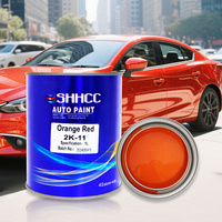 Peinture de retouche automobile liquide en polyuréthane 2K acrylique rouge orangé de haute qualité pour plastique et bateaux, finition brillante