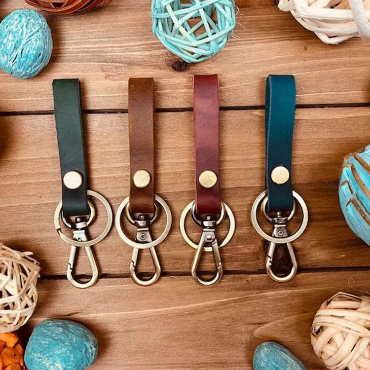 New Wholesale Leather Keychain Blanks Custom Leather Keychain