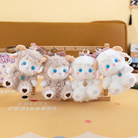 Boneka Domba Awan Lucu, Teman Meja, Mainan Plush, Kalung Mutiara, Boneka Domba Kecil dari Katun, Gantungan Tas, Gantungan Ransel