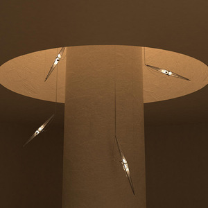 Long Strip Pendant <b>Light</b> Single Glass <b>Panel</b> LED Modern Minimalist Hotel Reception Table Lighting - Product Image 3
