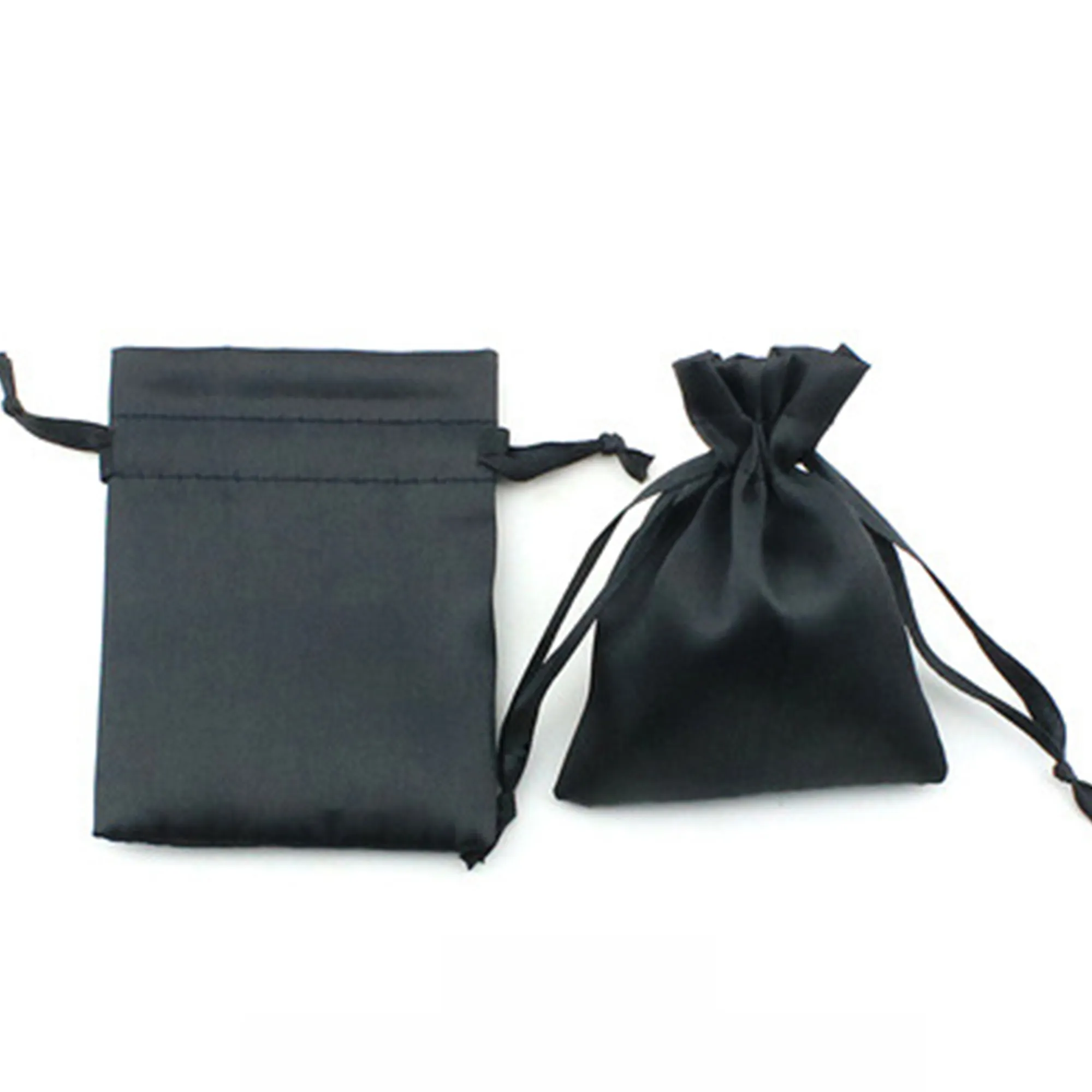 En kaliteli özel baskı logosu kullanımlık seyahat taşınabilir kılıfı şeker renk ipek saten kumaş İpli toz takı çantası
