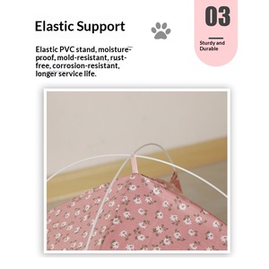 โรงงานผลิตโดยตรง บ้านสัตว์เลี้ยงแบบเต็นท์สี่มุม ใช้ได้ทุกฤดู บ้านแมวไม้พับได้ บ้านสุนัขแบบกึ่งปิด ถอดซักได้ - Product Image 4