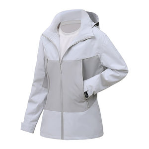 Chaqueta Unisex Cortavientos con Forro Interior, Color Sólido, Capucha Desmontable en Contraste, Ropa de Trabajo de Invierno - Product Image 2