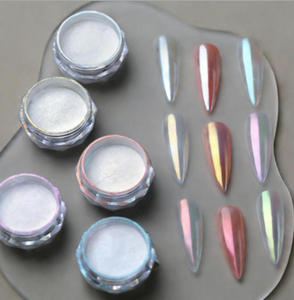 Polvos <span class=keywords><strong>de</strong></span> Purpurina para Uñas Nacarados Plateados con Efecto Aurora Amarillo Rosa Cromo Luz <span class=keywords><strong>de</strong></span> Luna y Concha Nácar, Pigmento para Decoración <span class=keywords><strong>de</strong></span> Uñas - Product Image 1