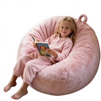 Housse de pouf en fausse fourrure au design moderne pour enfants, super douce, lavable, sans rembourrage