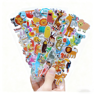 Dessin animé 3D stéréo bulle 3D autocollants adhésifs éducation précoce récompense PVC matériel pour garçons et filles à la maternelle - Product Image 3