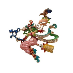 Nuevo Broche de <span class=keywords><strong>Calabaza</strong></span> Vintage de Alta Gama para Mujer, Joyería de Corsage de Bruja de Halloween - Product Image 2