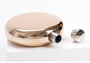 Flacons de whisky pour femmes Alcool Portable en acier inoxydable 304 Camping <span class=keywords><strong>Rhum</strong></span> Wine Pot 5oz Rose Gold Round Custom Hip Flask - Product Image 4