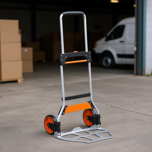 Carrello Pieghevole in Alluminio con Piattaforma, Capacità 125 kg, Carrello Portatile con Manico Telescopico per Attrezzi - Product Image 2