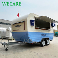 Wecare petite rue en fibre de verre mobile café crème glacée chariots de restauration rapide et remorques de nourriture hôtel snack camion de nourriture à vendre aux états-unis