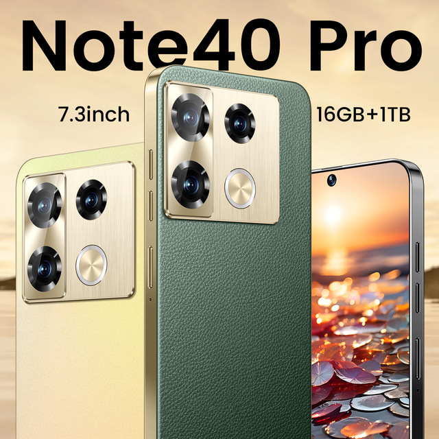 Original 16GB+1TB Note 40 Pro 72MP+108MP Face Unlock Full Display Android 14 Smart Mobile Phone 2K Screen LTE Cheap Sale