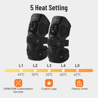 Masseur chauffant pour genoux en graphène, soulagement de la douleur, masseur vibrant pour genoux, électrique sans fil, double masseur pour genoux avec chaleur