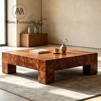 Table basse carrée en bois de palissandre brun antique, style contemporain, pour hôtel, maison d'hôtes, salon vintage, Scatola Center Table