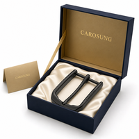 Boucle à ardillon noire solide personnalisée Carosung pour ceinture en cuir de vachette haut de gamme