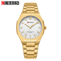 Reloj de Cuarzo CURREN 8456 de Lujo para Hombre, Caja de Aleación, Correa de Acero Inoxidable, Resistente al Agua, Colores Verde, Plateado, Negro y Dorado