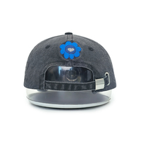 Op maat gemaakte unisex zwarte gewassen en verweerde verstelbare snapback cap met geborduurd logo