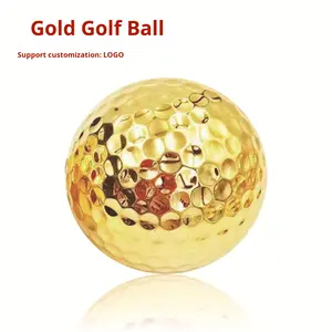 Balles de golf personnalisées avec logo, plaquées or et argent, en caoutchouc synthétique durable, deux pièces, écologiques, 45g, diamètre 42,6 mm, 392 fossettes - Product Image 2