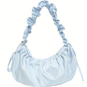 Bolso Tote Cruzado con Cremallera Resistente al Agua, Estilo Coreano Niche Instagram, Plisado Efecto Nube, Suave, Gran Capacidad, Tipo Dumpling, para Mujer, Primavera - Product Image 1